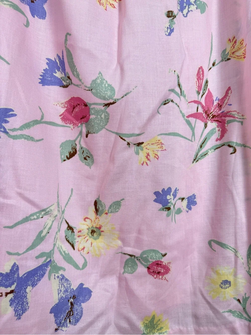 Fred Thomas Vintage Watercolor Floral Pink Midi Skirt